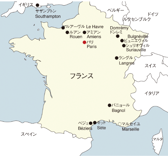 フランスのマップ